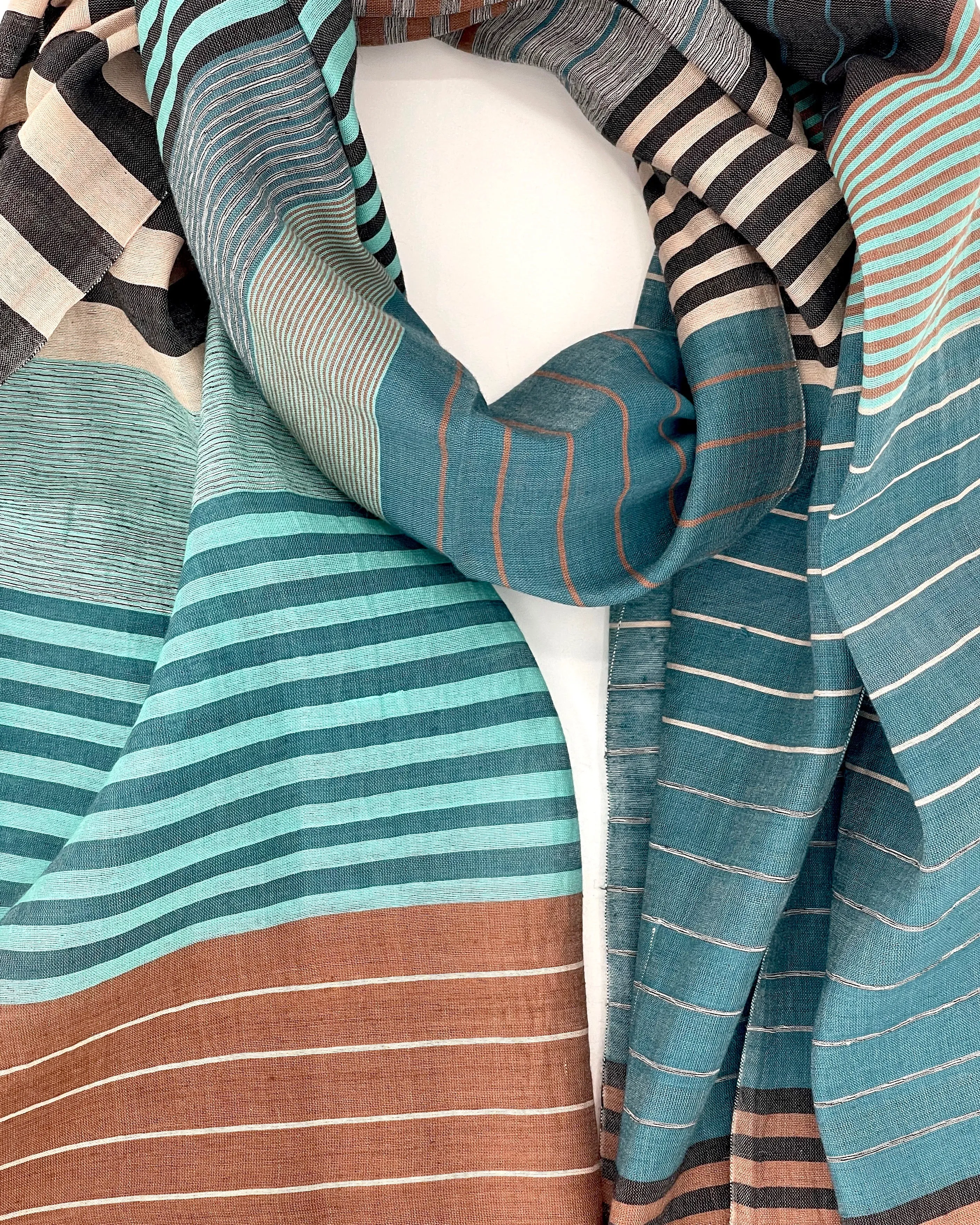 Samita Cotton & Silk Stripe Scarves