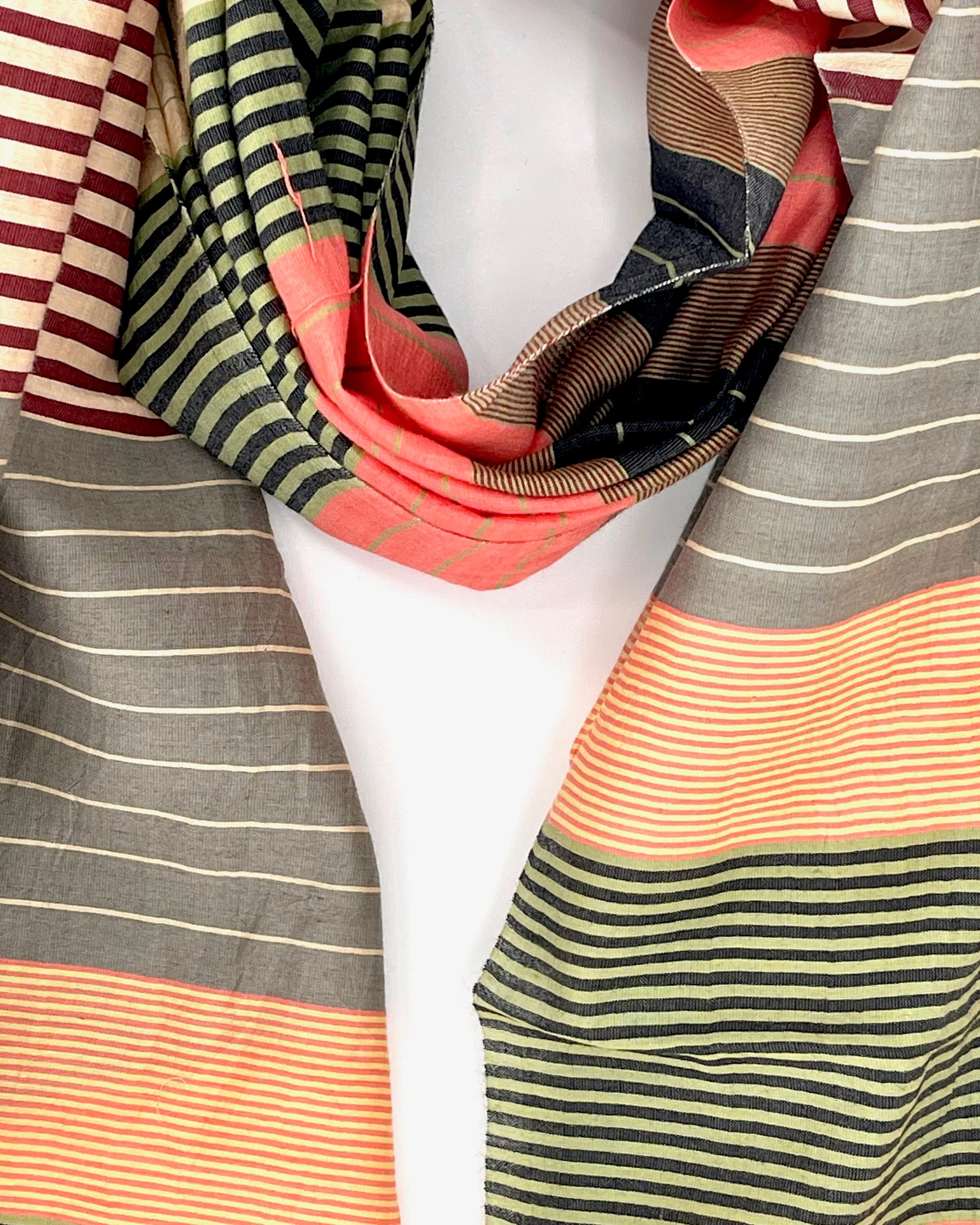 Samita Cotton & Silk Stripe Scarves