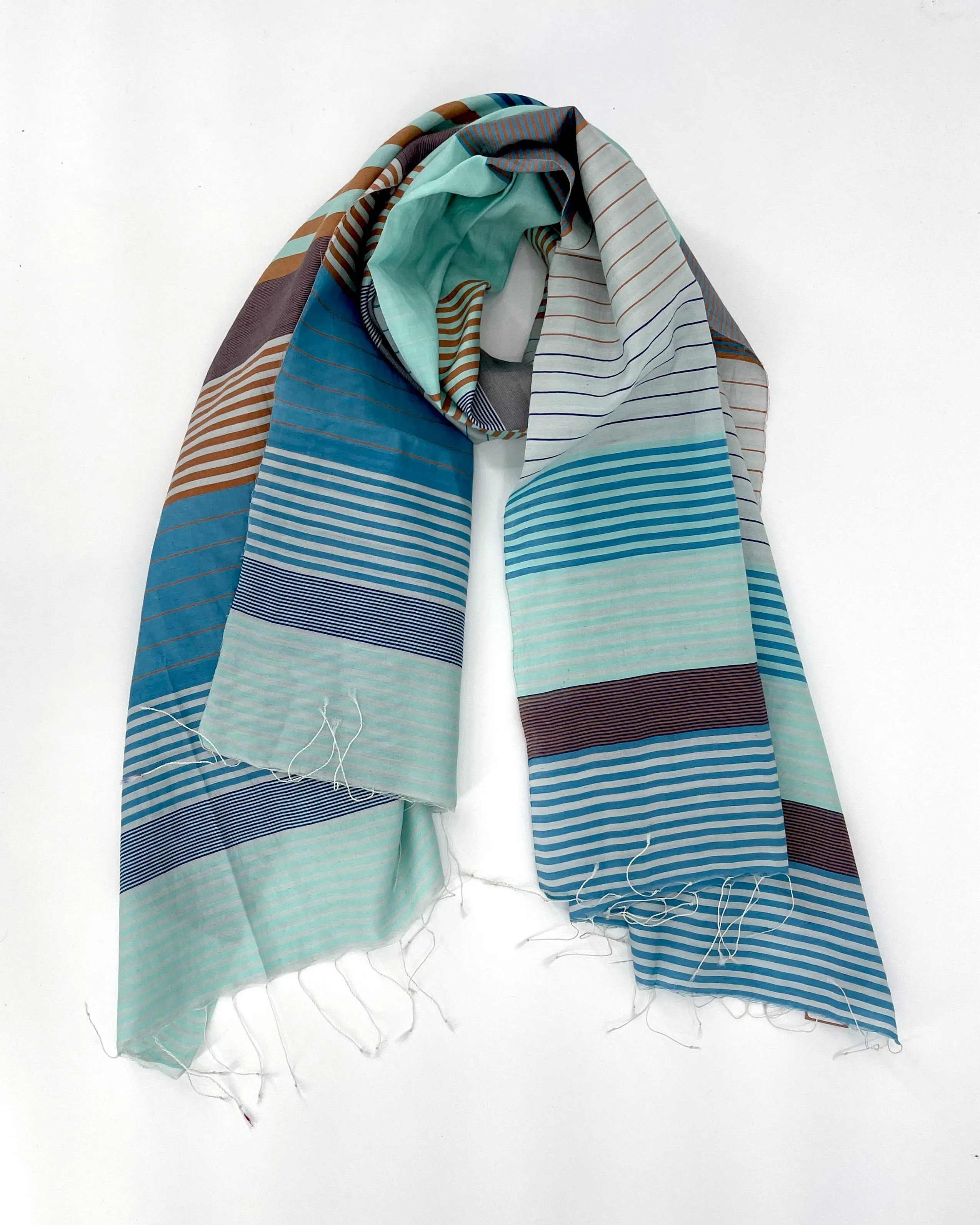 Samita Cotton & Silk Stripe Scarves