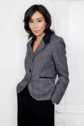 Sasha Tweed Jacket - Blue Moon Herringbone