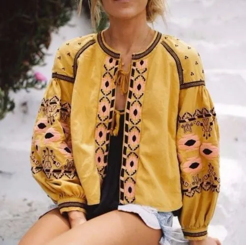 Saskatoon Boho Jacket in Mustard (wholesale)