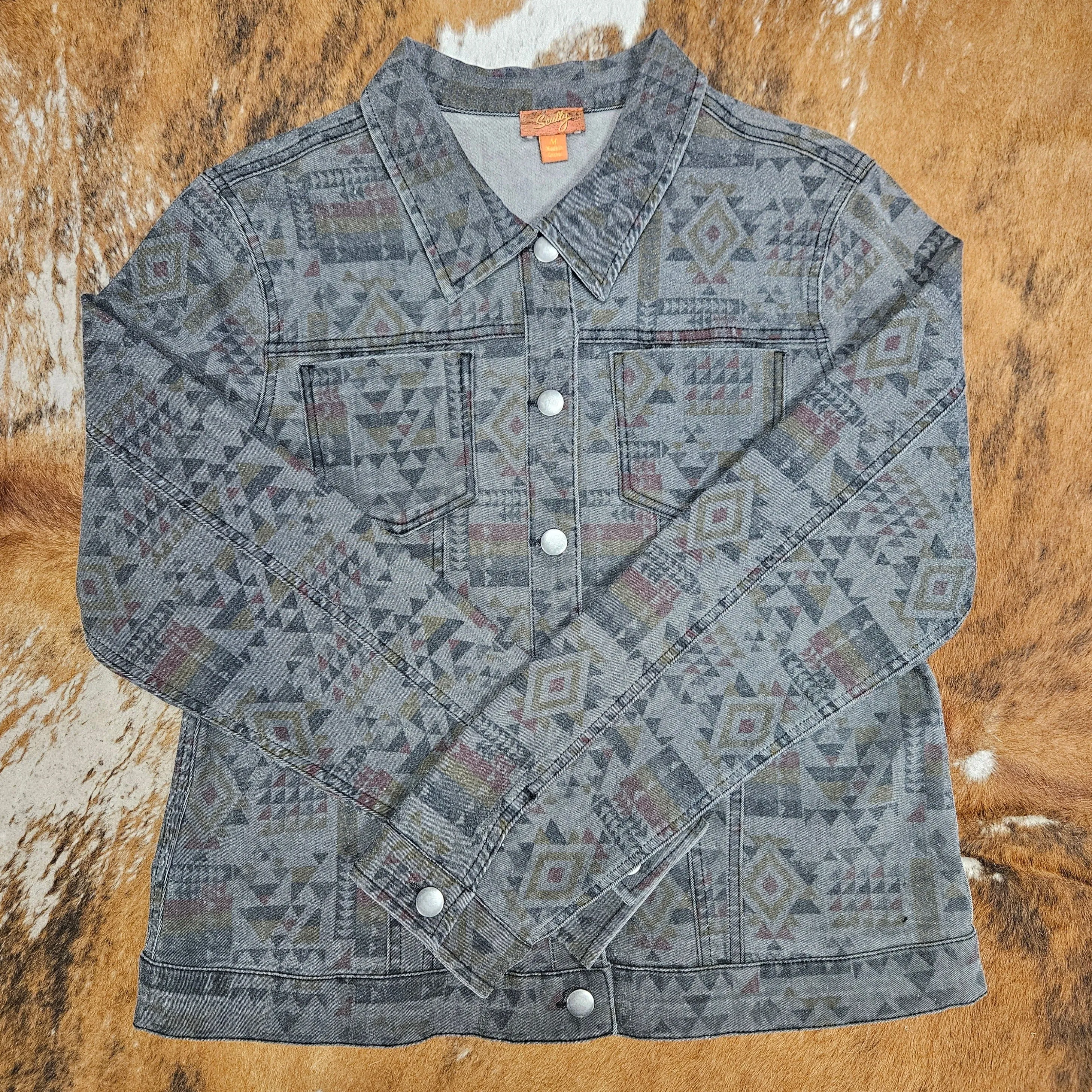 Scully Women's Grey Denim Aztec Jacket