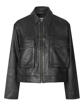 SECOND FEMALE JACKET LATO LEATHER BLACK