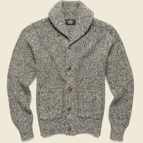 Shawl Cardigan - Charcoal/Vintage Cream