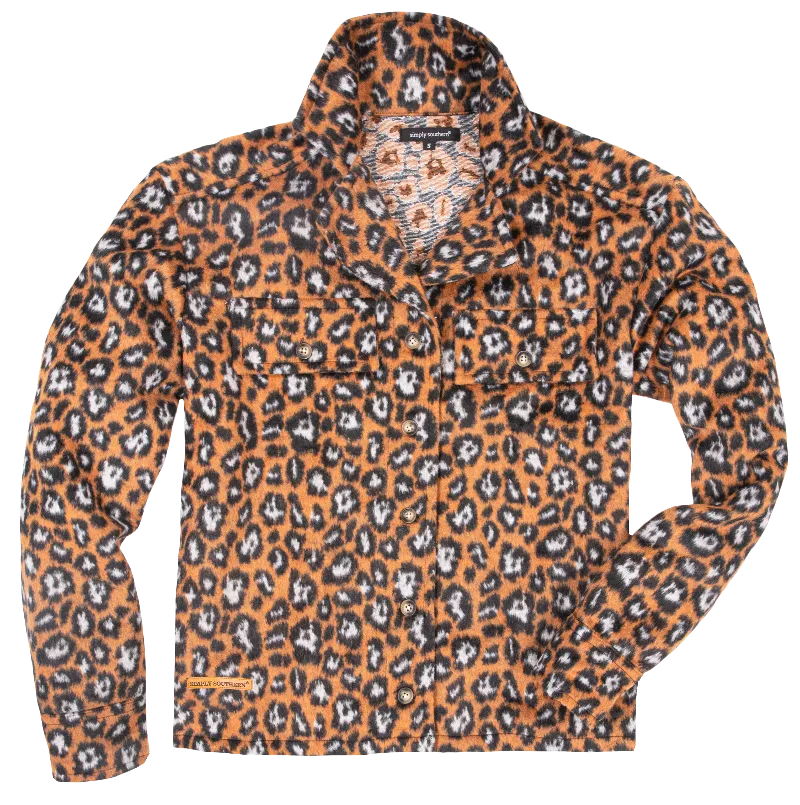 Simply Southern Leopard Sweater Jacket Shacket