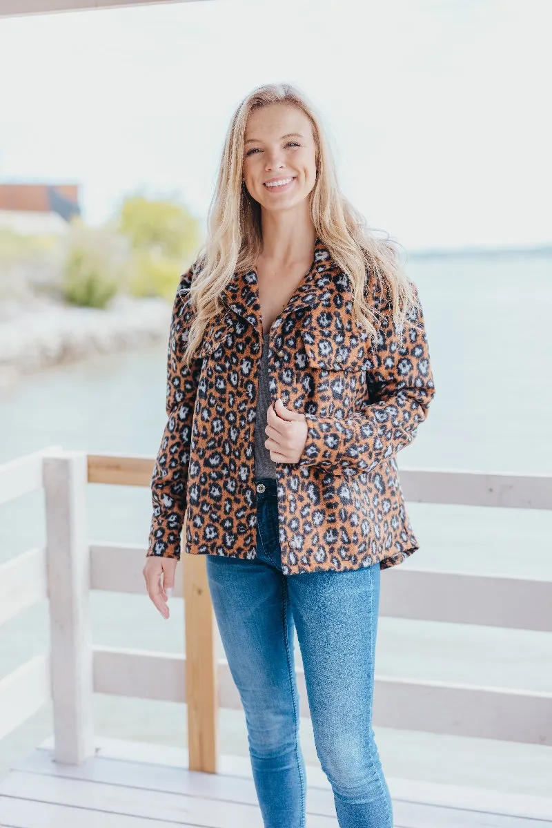 Simply Southern Leopard Sweater Jacket Shacket