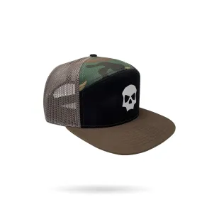 SKULL 7 Panel Adjustable Hat - Camo