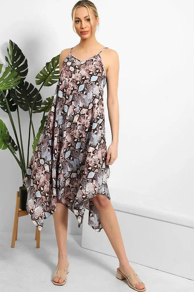 Snake Print Cami Handkerchief Dress