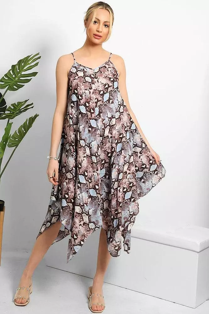 Snake Print Cami Handkerchief Dress