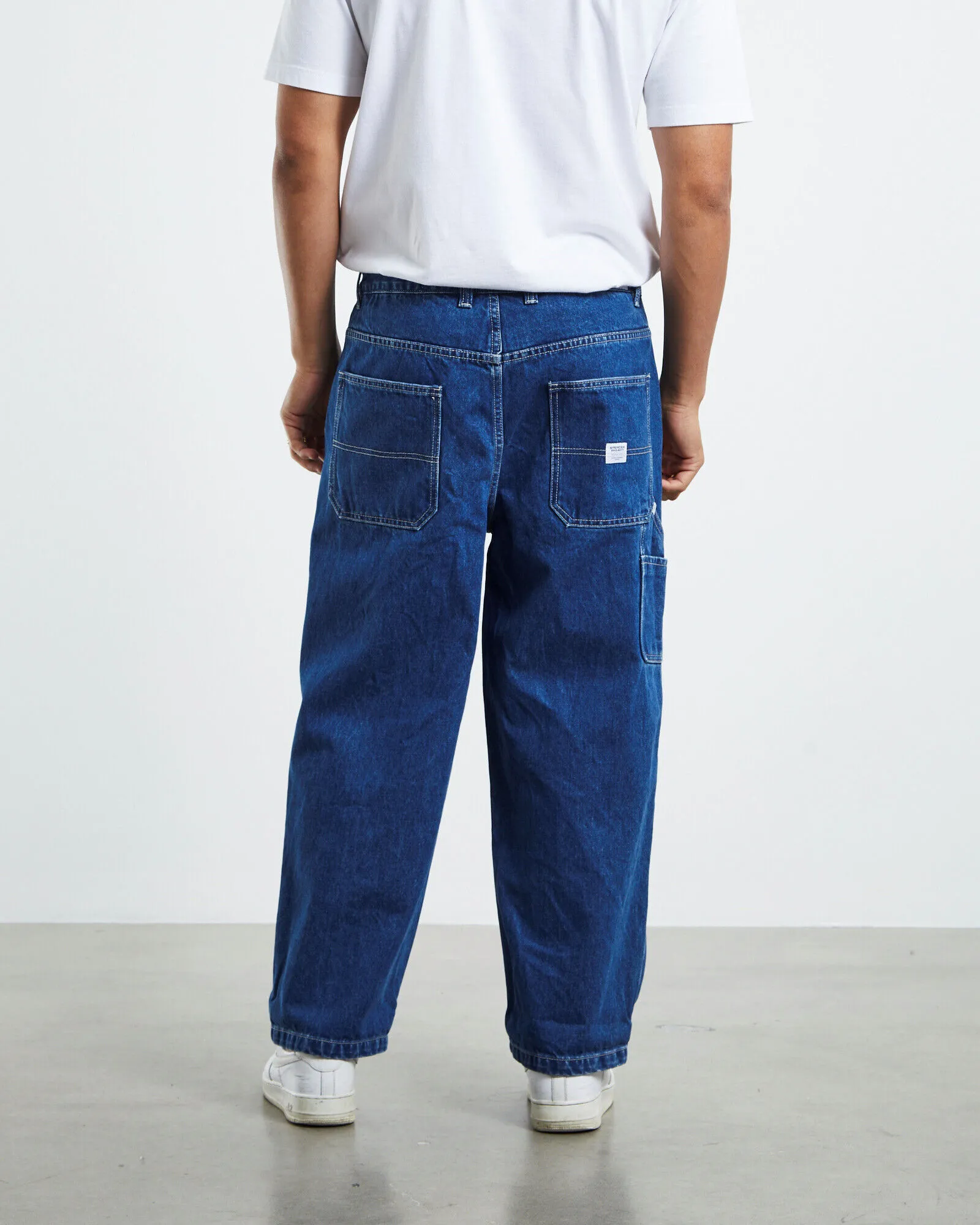 Spencer Project Double Knee Jeans Rinse Wash Blue