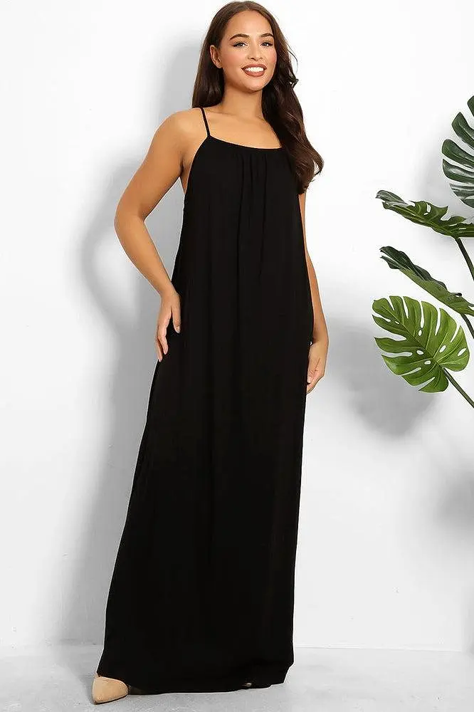 Strappy Low Back Cotton Maxi Sun Dress