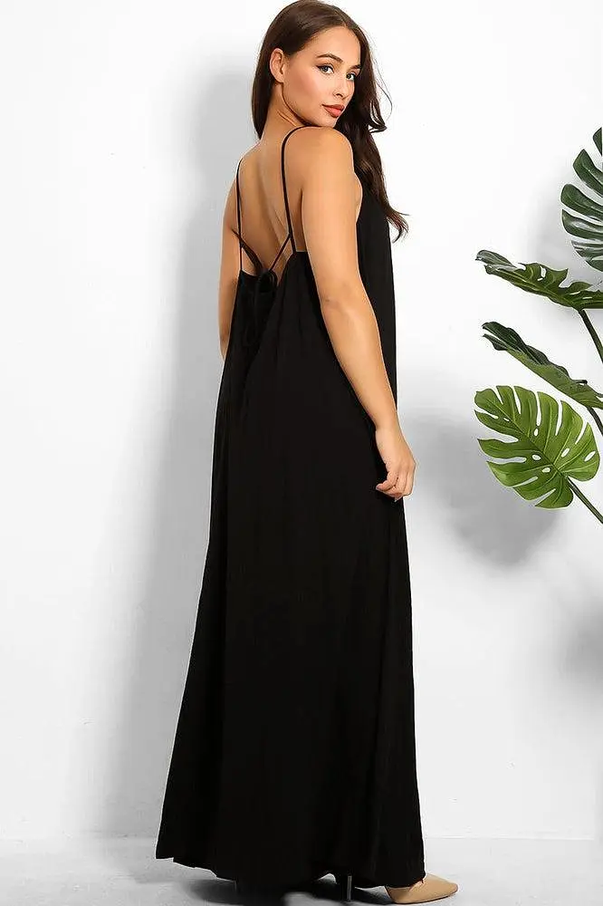 Strappy Low Back Cotton Maxi Sun Dress