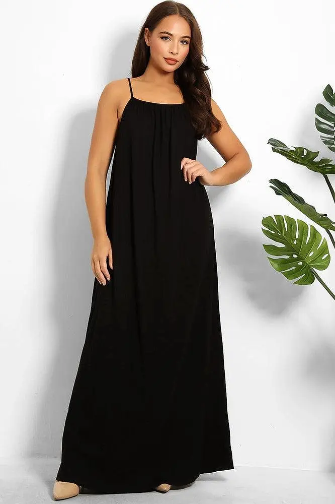 Strappy Low Back Cotton Maxi Sun Dress