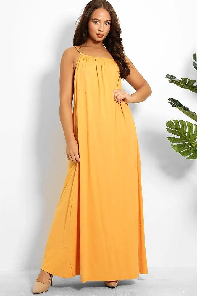 Strappy Low Back Cotton Maxi Sun Dress