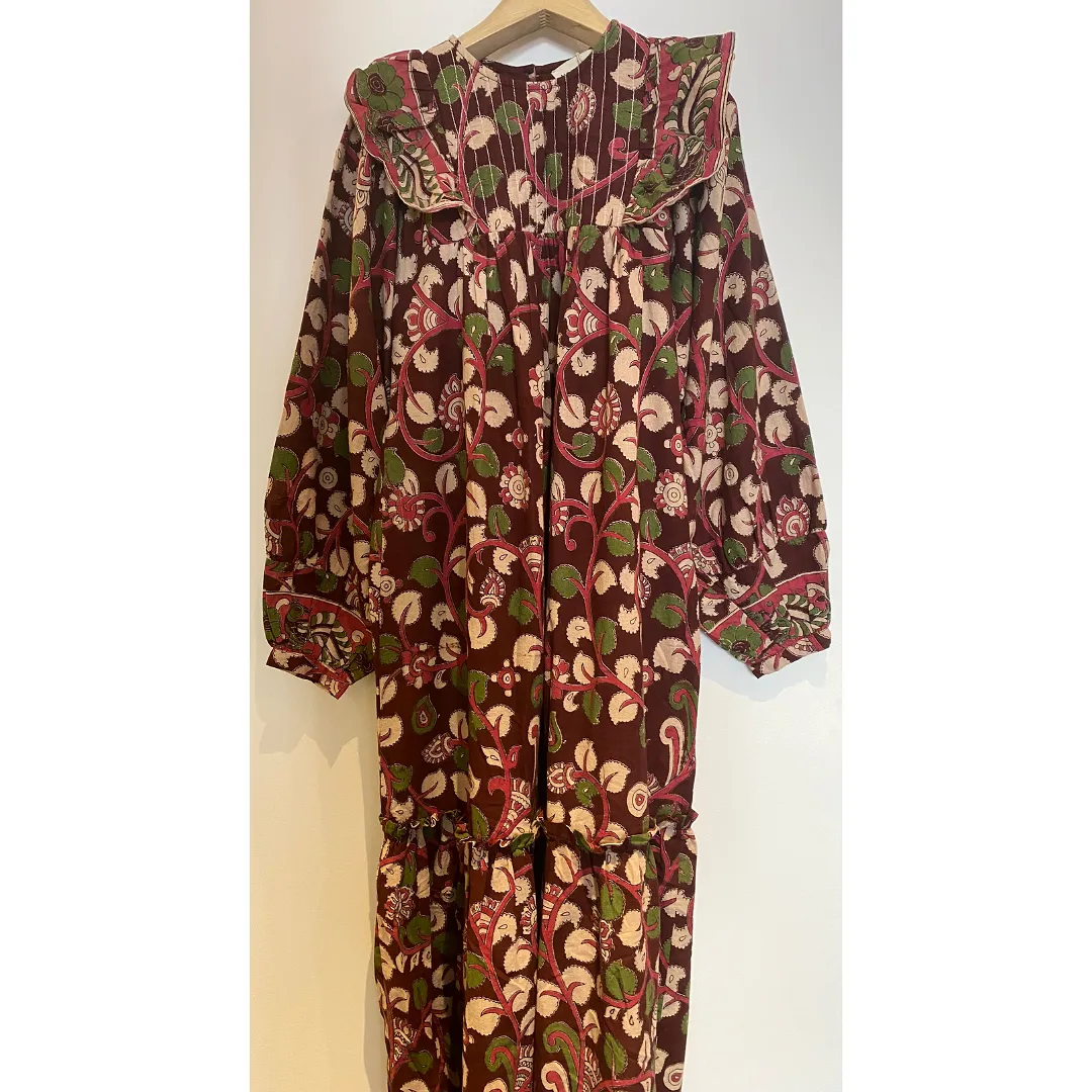 SUN DRESS FLOWER PRINT BURGUNDY