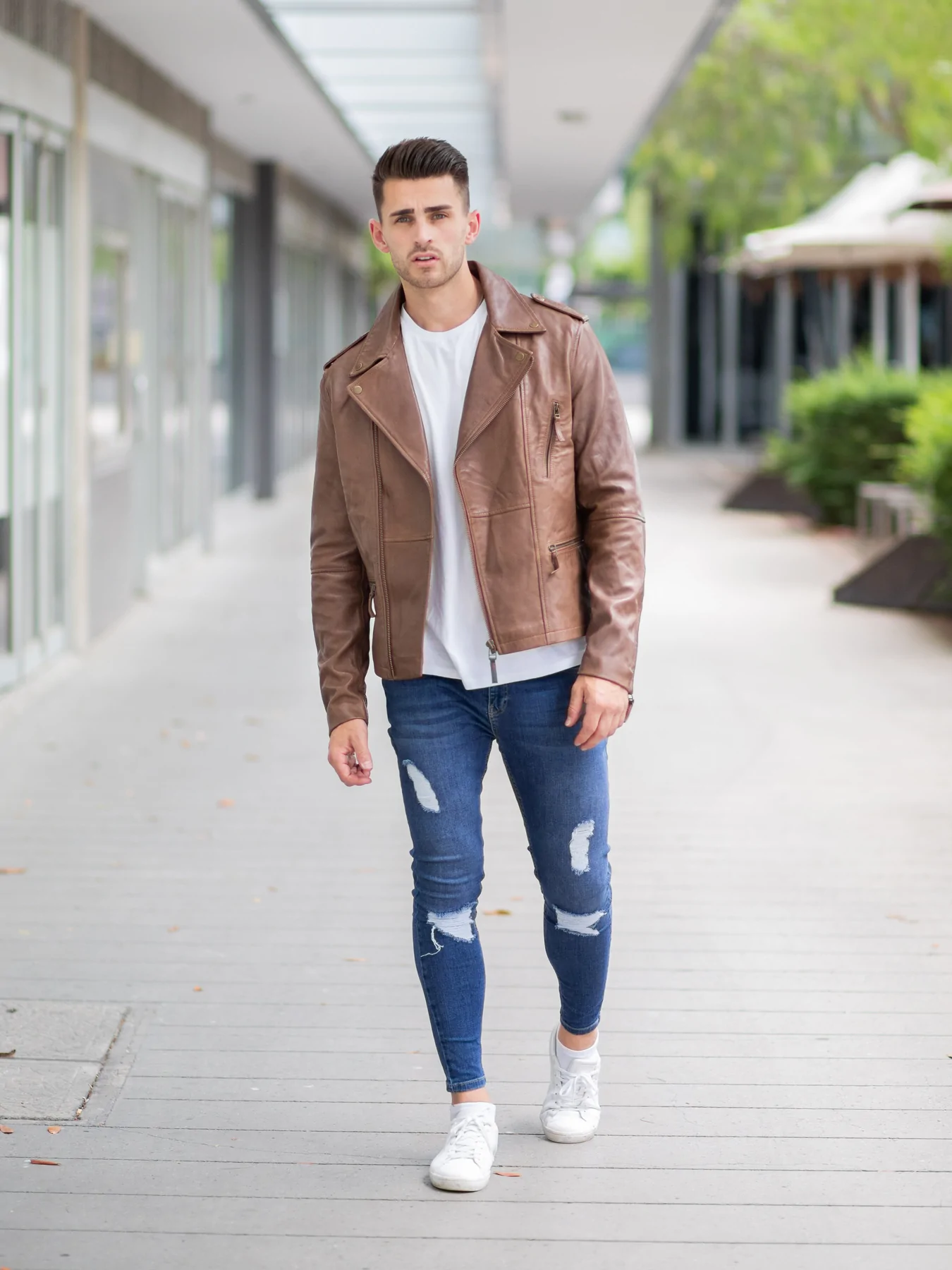 Tawny Brown Biker Classic Leather Jacket