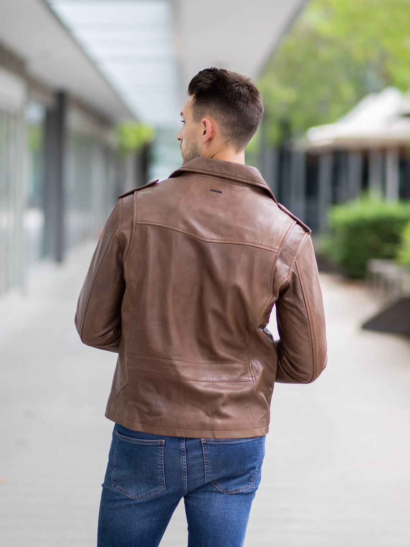 Tawny Brown Biker Classic Leather Jacket