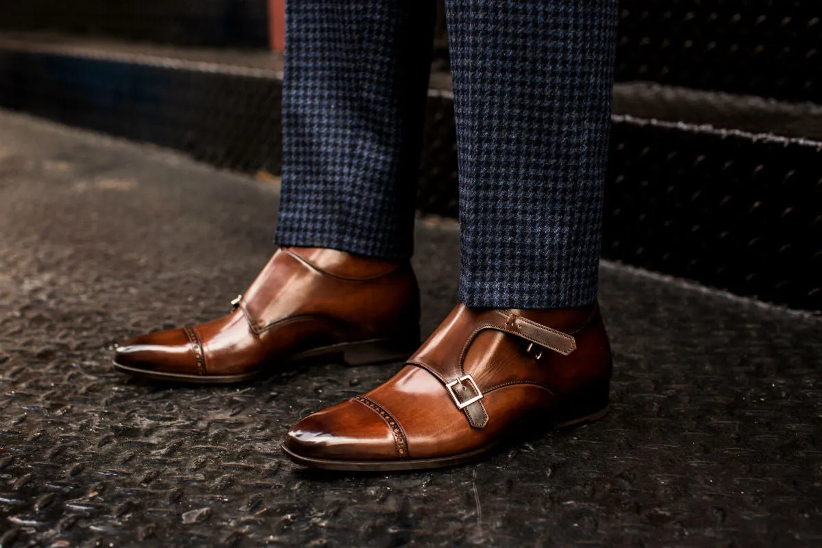 The Heston Double Monk Strap Boot - Brown