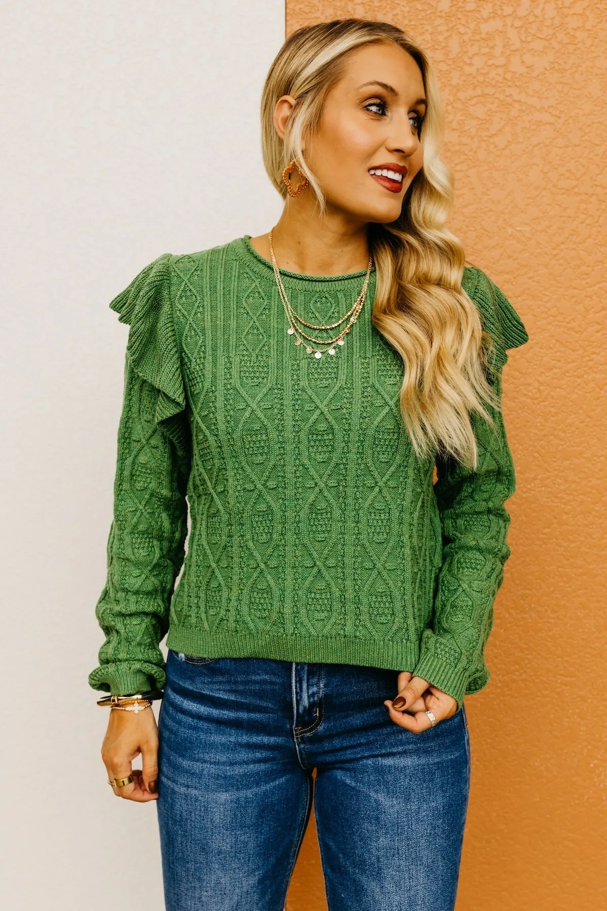 The Meilani Ruffle Detail Mineral Sweater