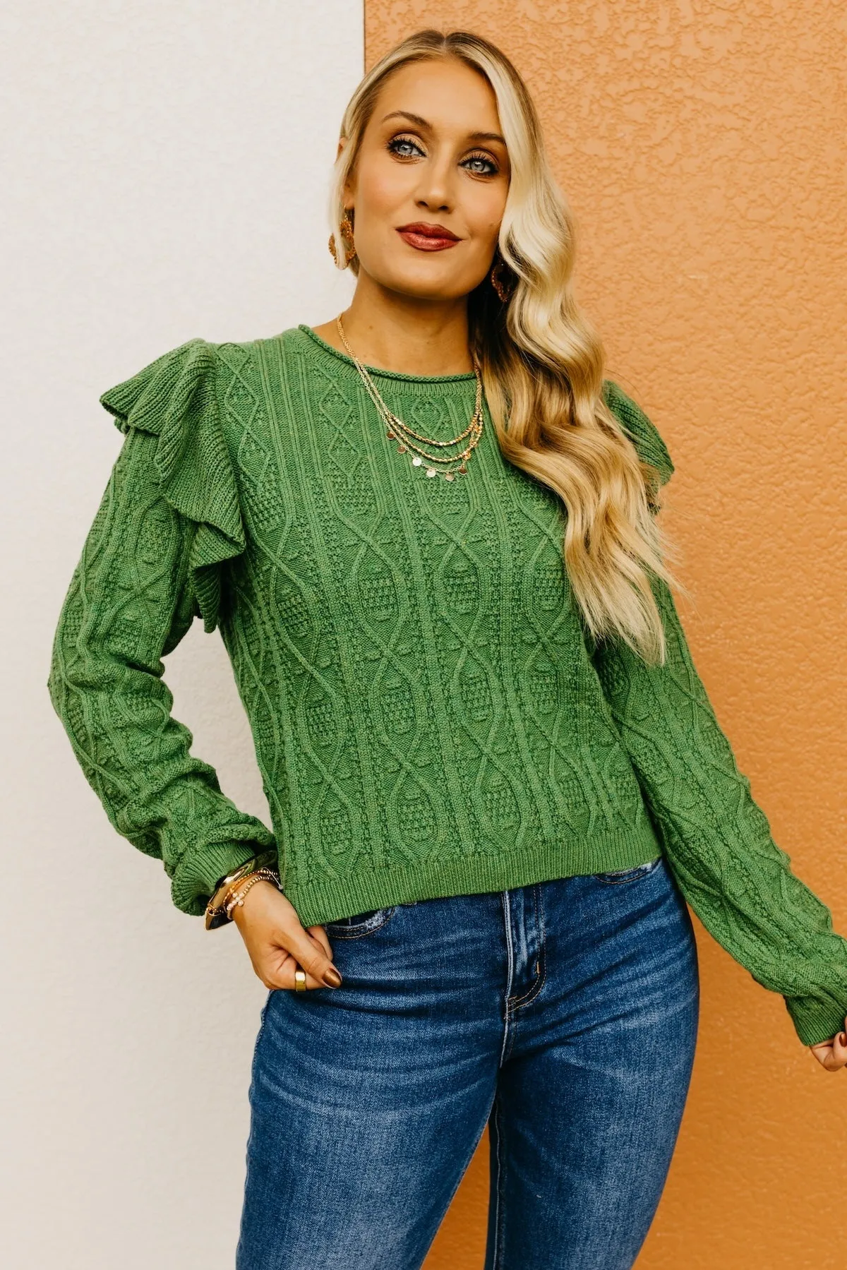 The Meilani Ruffle Detail Mineral Sweater