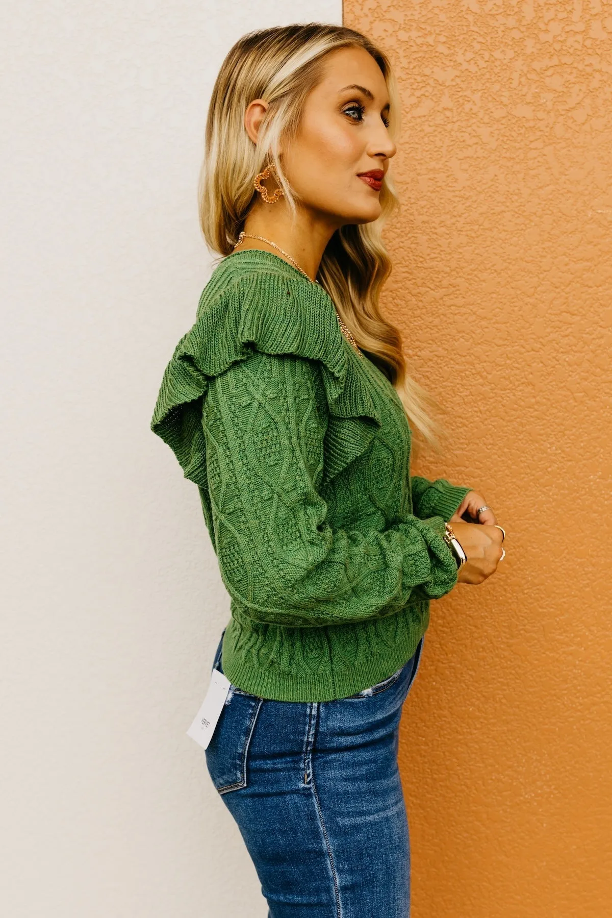 The Meilani Ruffle Detail Mineral Sweater