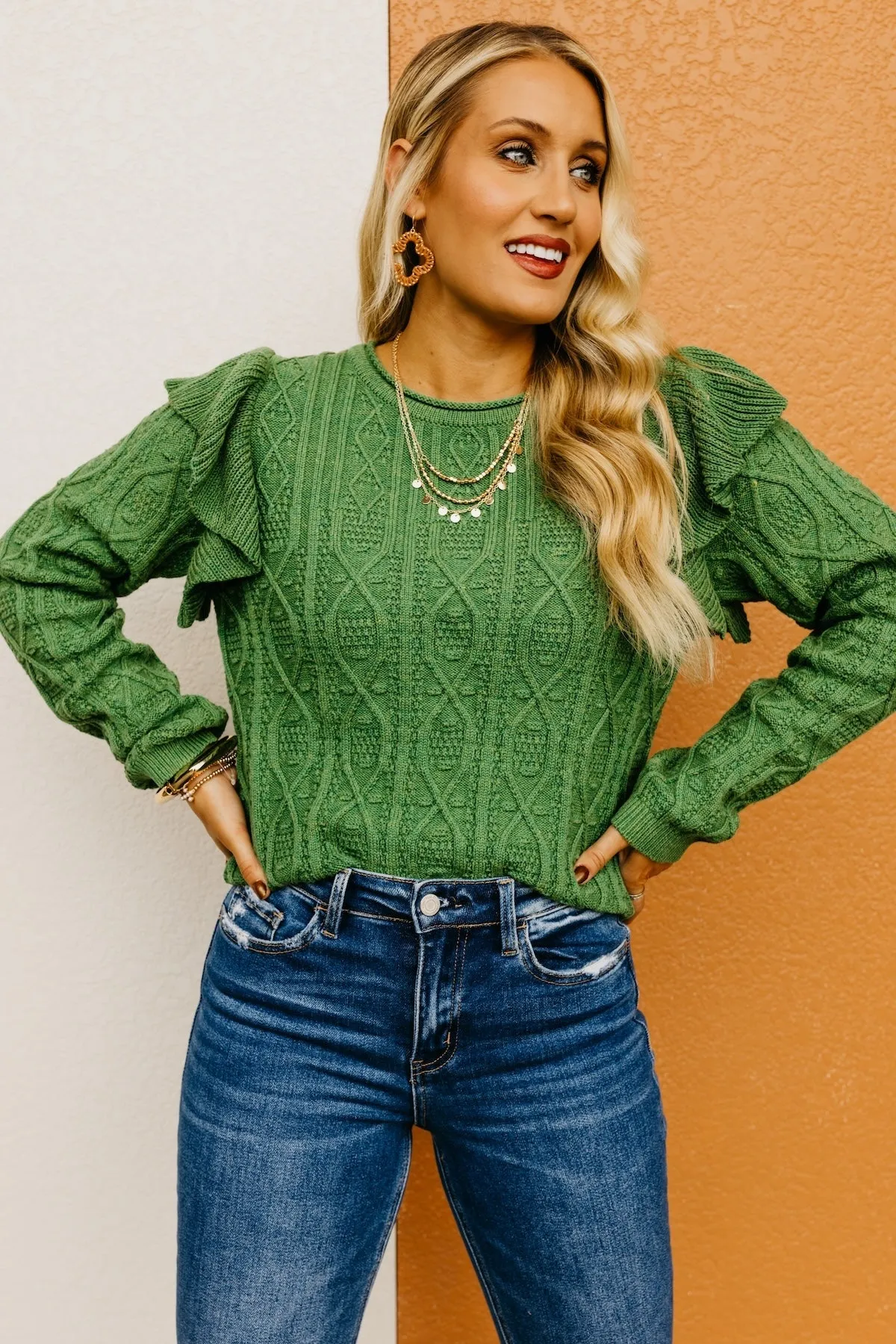 The Meilani Ruffle Detail Mineral Sweater