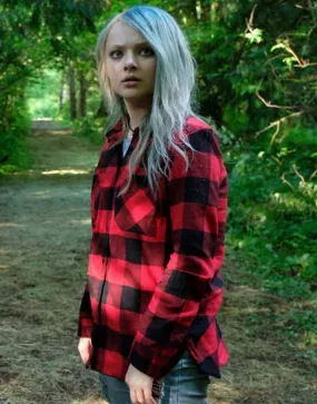 The Water Man 2021 Amiah Miller Jacket | Jo Red & Black Checked Jacket