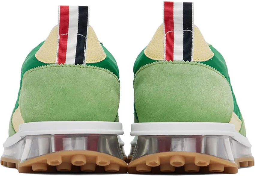 Thom Browne Green Quilted Tech Runner Sneakers