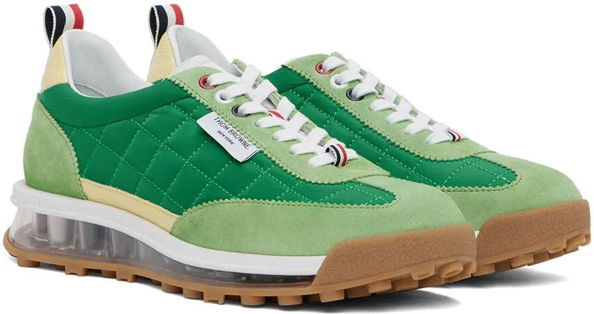 Thom Browne Green Quilted Tech Runner Sneakers