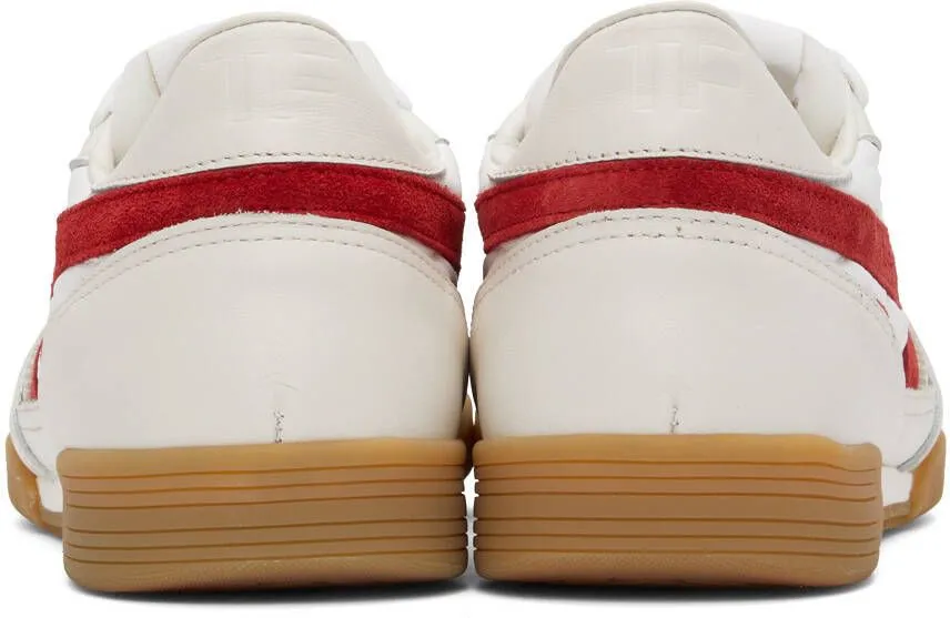 TOM FORD Off-White & Red Jackson Sneakers