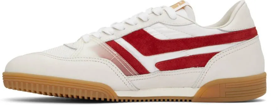 TOM FORD Off-White & Red Jackson Sneakers