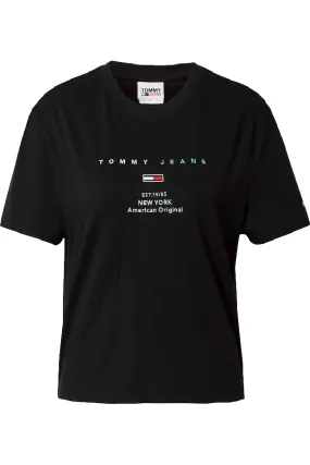 Tommy Hilfiger Women Small Logo Text Tee Black