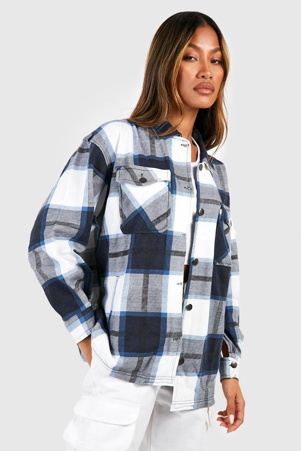 Tonal Flannel Trucker Jacket