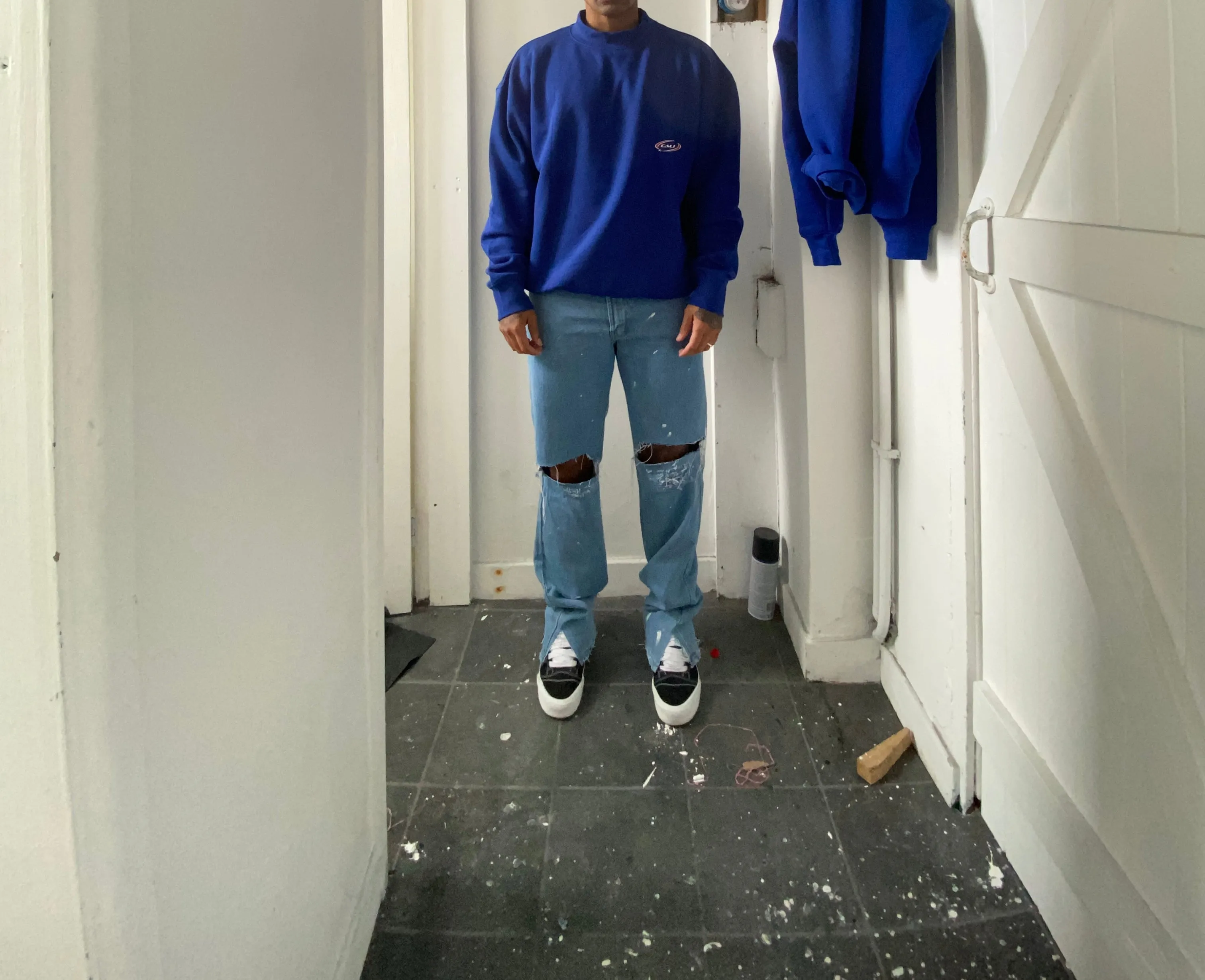 Track Sweatshirt- Cobalt