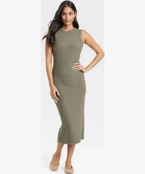 Universal Thread Women's Rib-Knit Midi Bodycon Dress