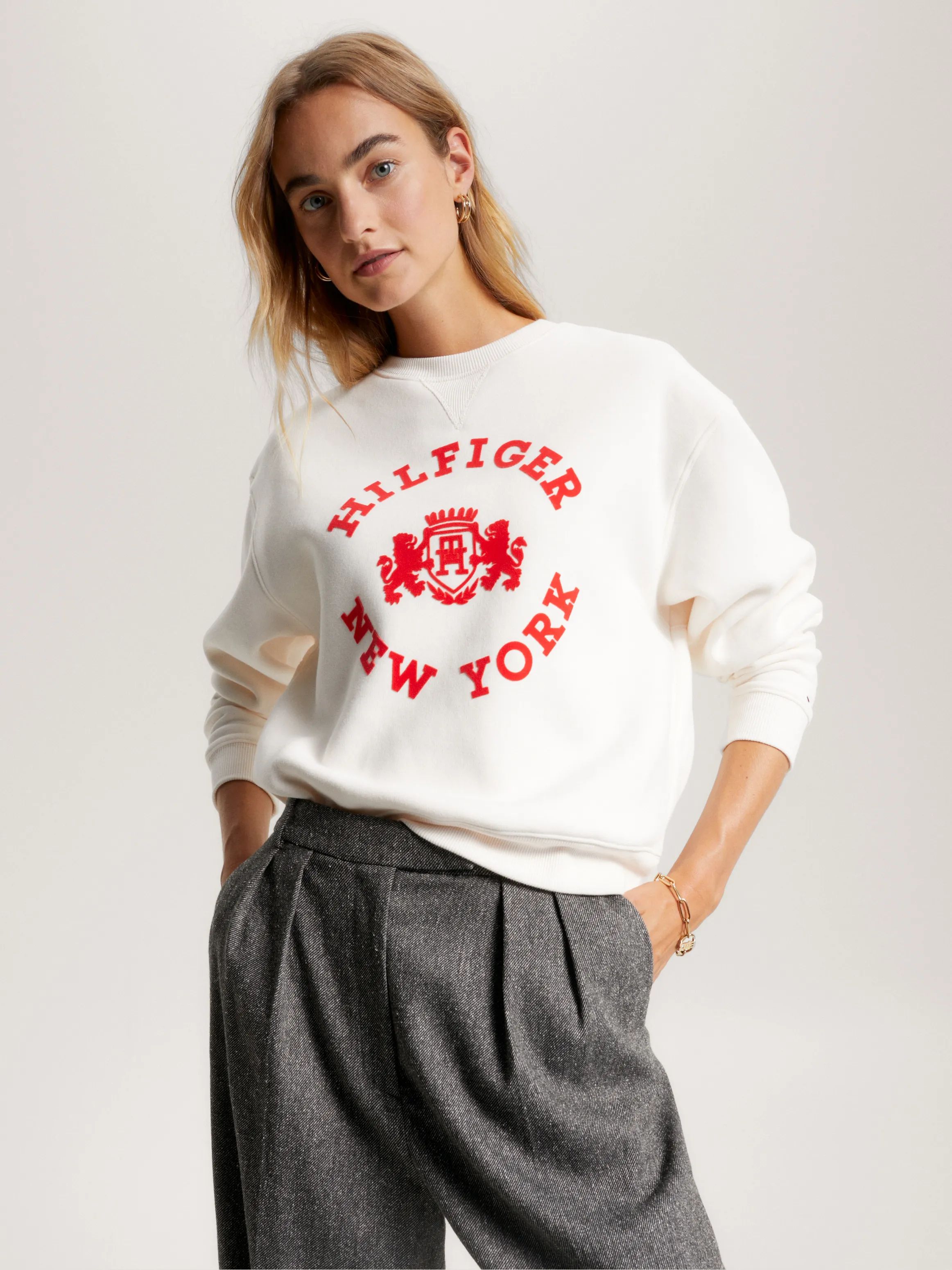 Varsity Flocked Logo Sweatshirt | Sweatshirts & Hoodies | Tommy Hilfiger