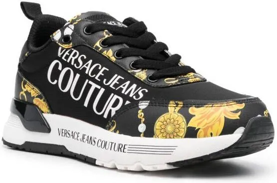 Versace Jeans Couture baroque-pattern low-top sneakers Black