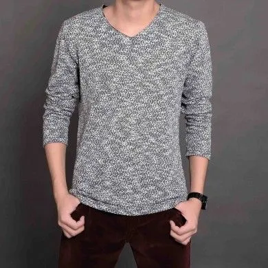 V Neck Sweater for men with loose wool Knit