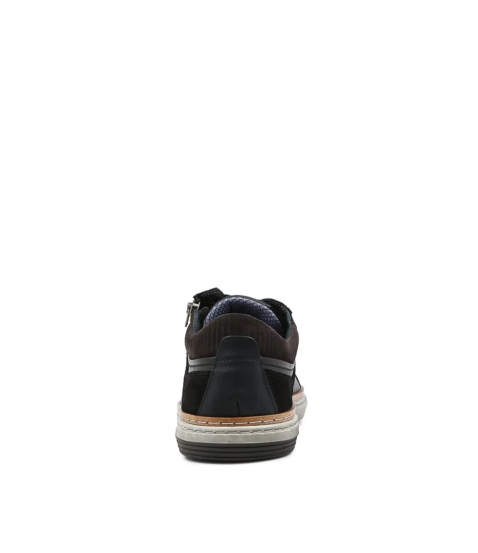 WILD RHINO Whistle Black Leather Sneakers