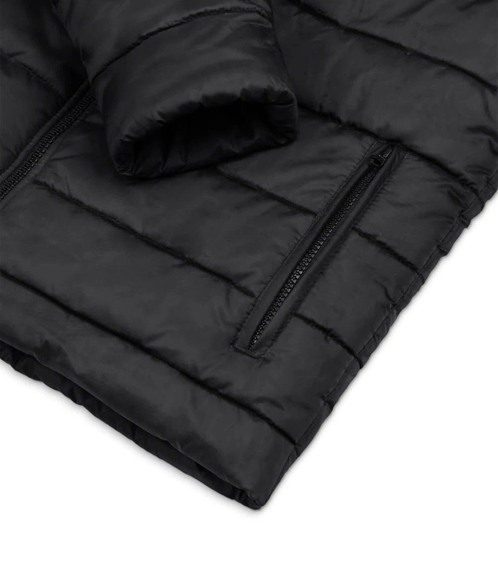 Wilfred Men's Black Puffer Hooded Sherpa Jacket