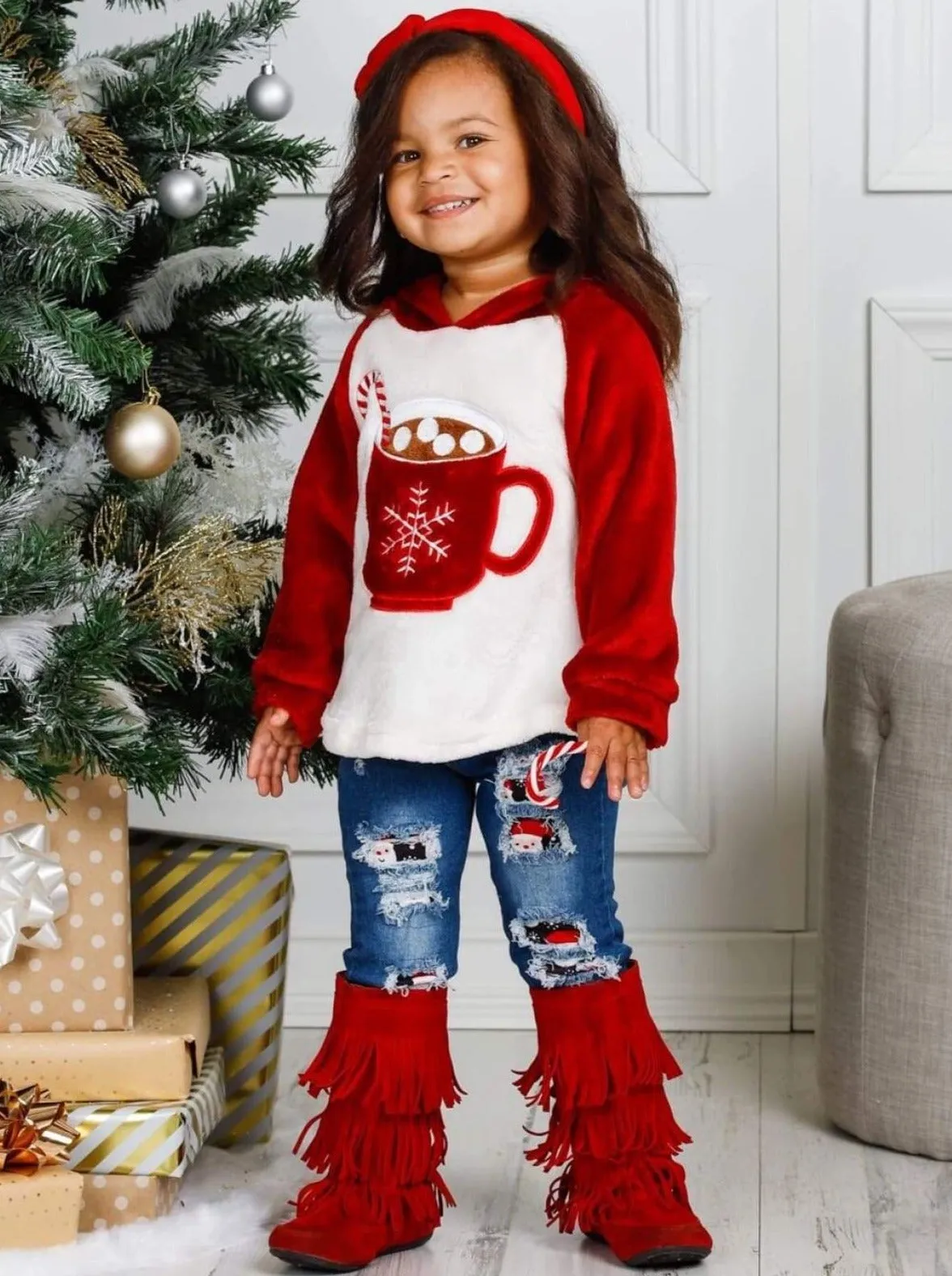 Wintertime Fun Fleece Raglan Holiday Hoodie