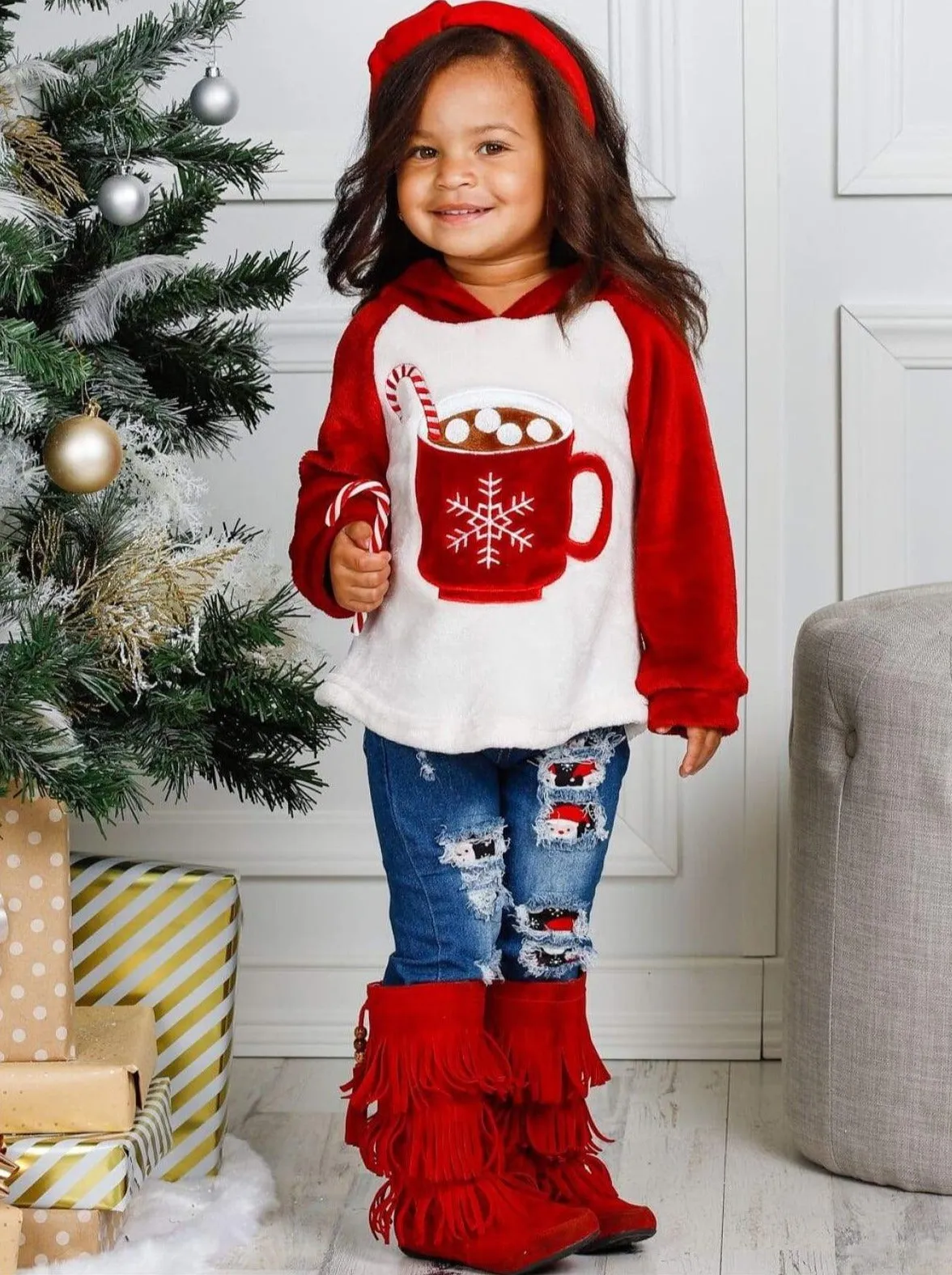 Wintertime Fun Fleece Raglan Holiday Hoodie