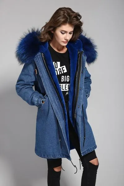 Winter parka coat for women with fur hood