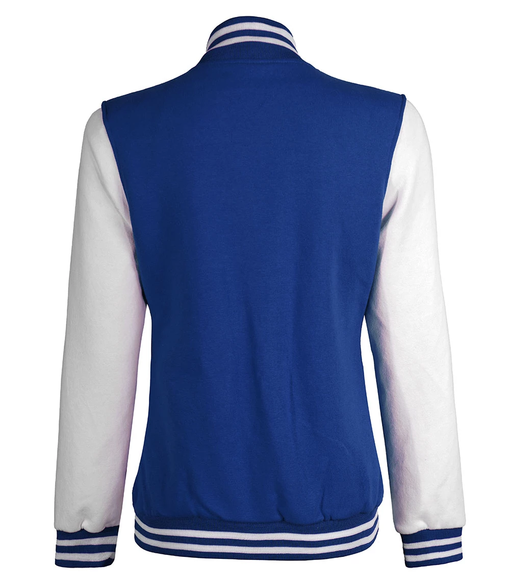 Women Royal Blue and White Varsity Jacket - Letterman Style