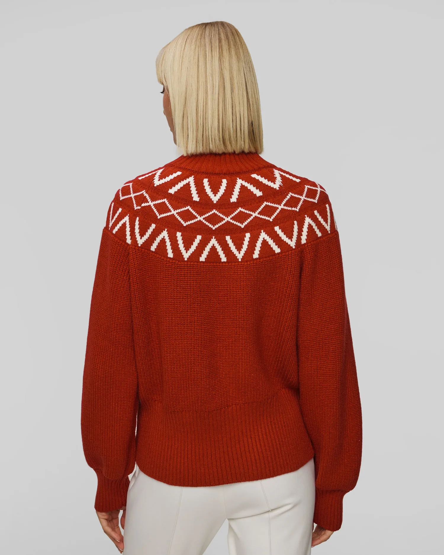 Women's sweater Varley Marice Fairisle Yolk Knit VAR01668-red-dahlia