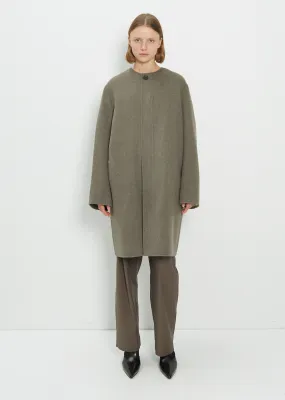 Wool Cashmere Cable Coat — Military Melange