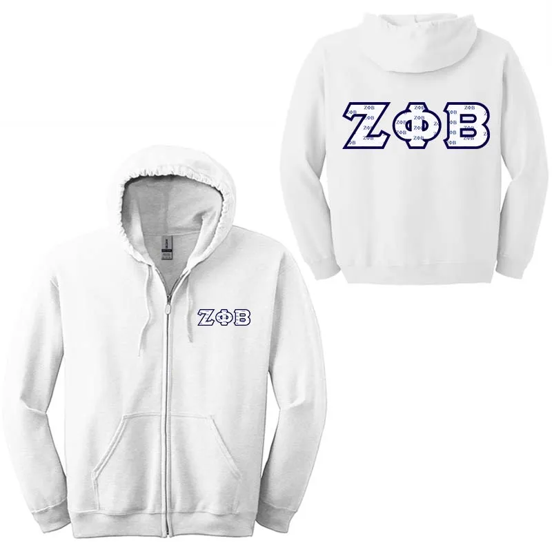 Zeta Phi Beta Sorority Full-Zip Hoodie - G186 - TWILL