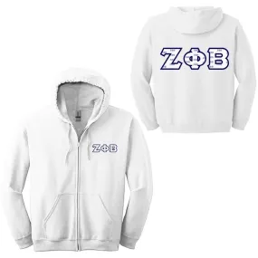 Zeta Phi Beta Sorority Full-Zip Hoodie - G186 - TWILL